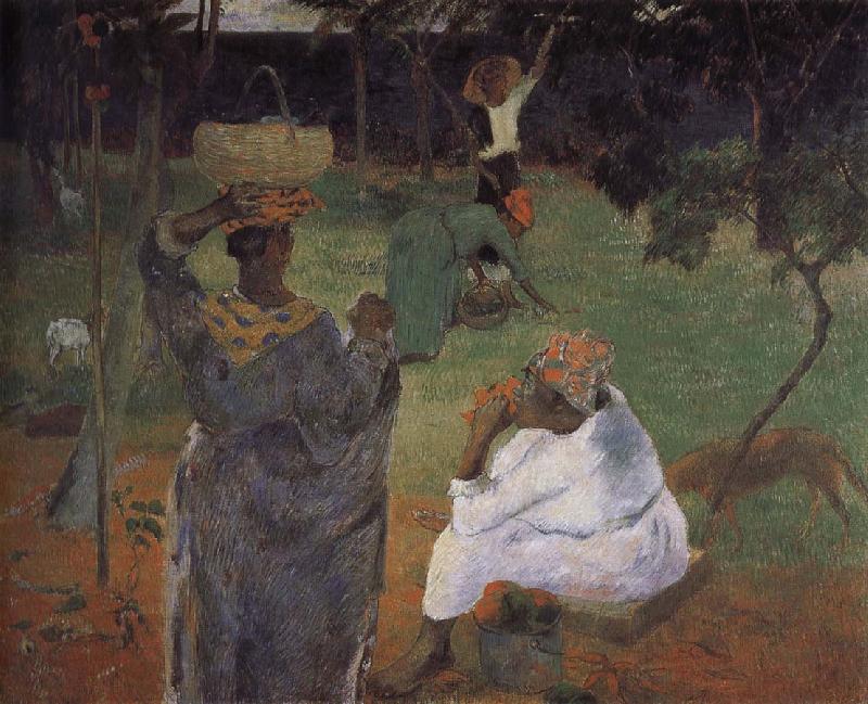 Paul Gauguin Mining mango woman oil painting image